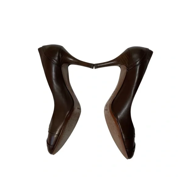 Brooks Brother Brown Genuine Leather Cap Toe Heels - Picture 7 of 9